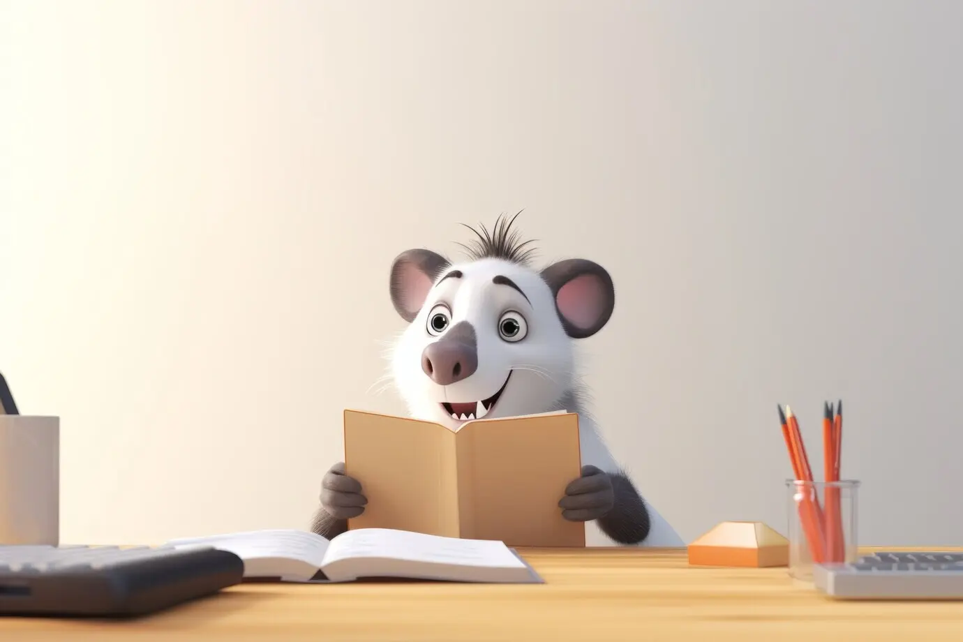 Niedliches Opossum im Studio